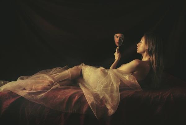 Photograph Kiril Stanoev Woman With Mirror on One Eyeland